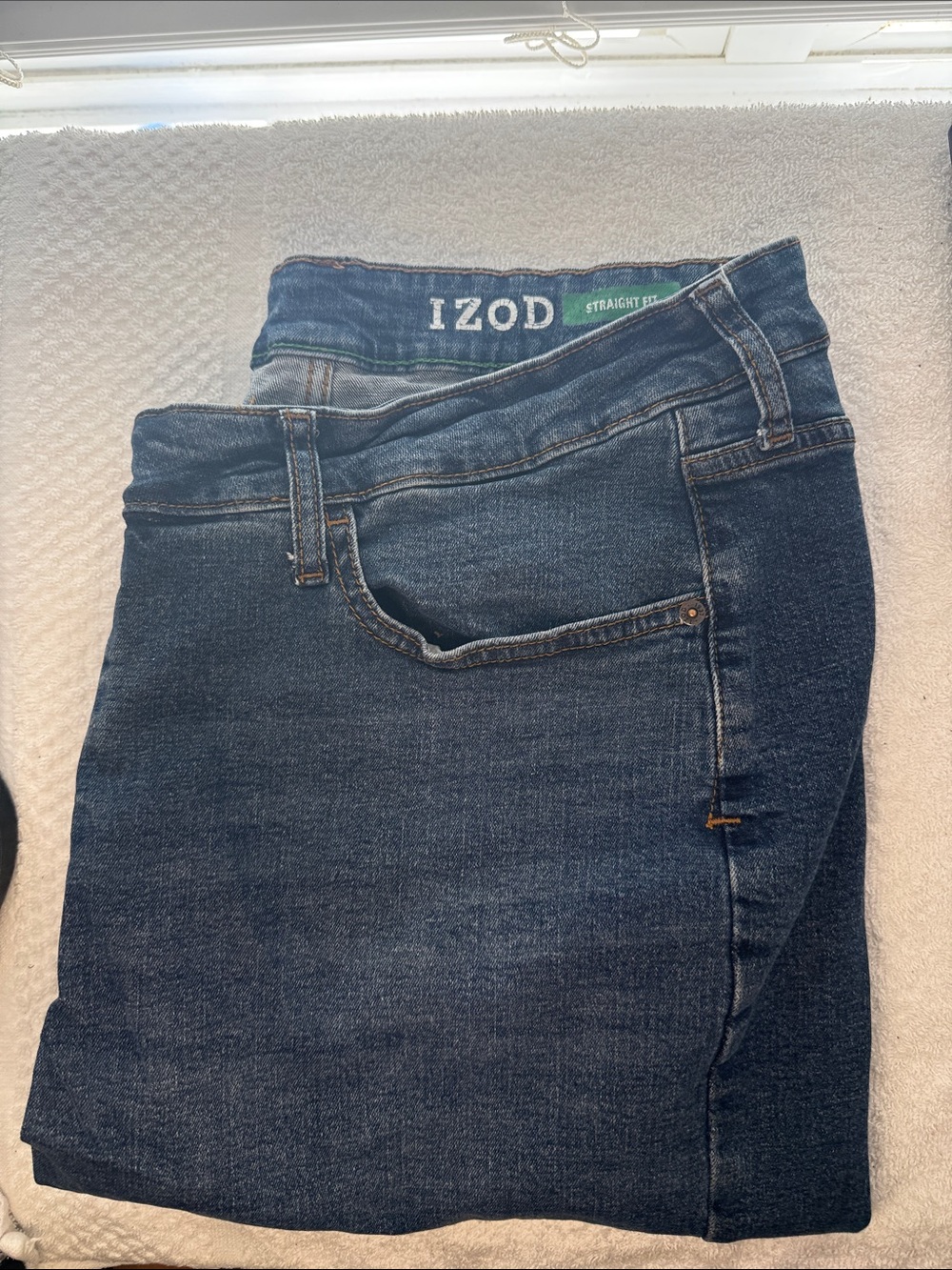 Izod Straight Leg Dark Blue Denim Jeans